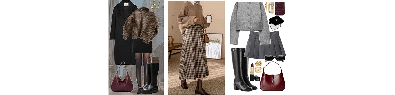 ست دامن پاییزی با بوت 