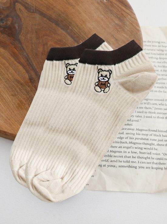 جوراب مچی گلدوزی میکس دلوین قلب و خرس