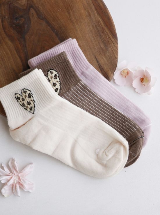 جوراب مچی طرحدار دلوین قلب پلنگی