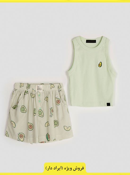 تاپ کراپ شورتک فانتزی تیوا (ایراد دار)