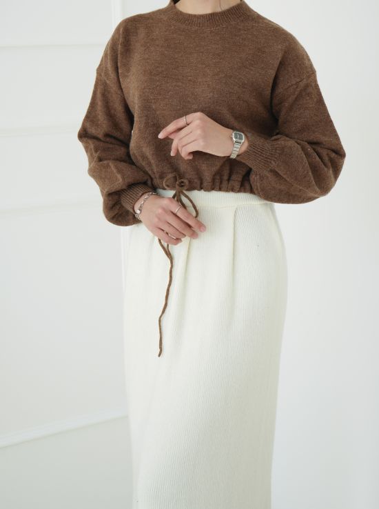 بلوز بافت کراپ رز