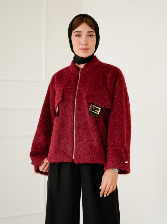 کت خزدار زیپی المیرا