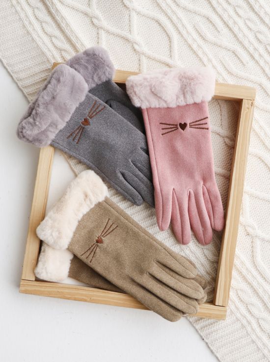 دستکش خزدار زنانه باران