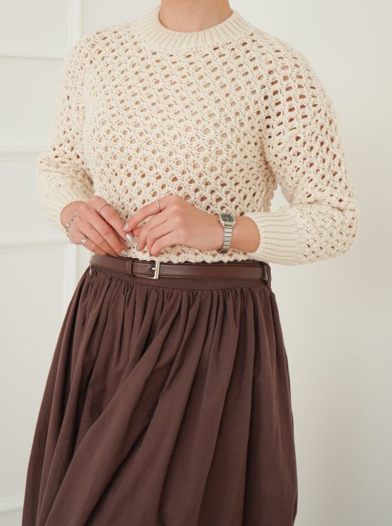 بلوز بافت کراپ توری ماریا