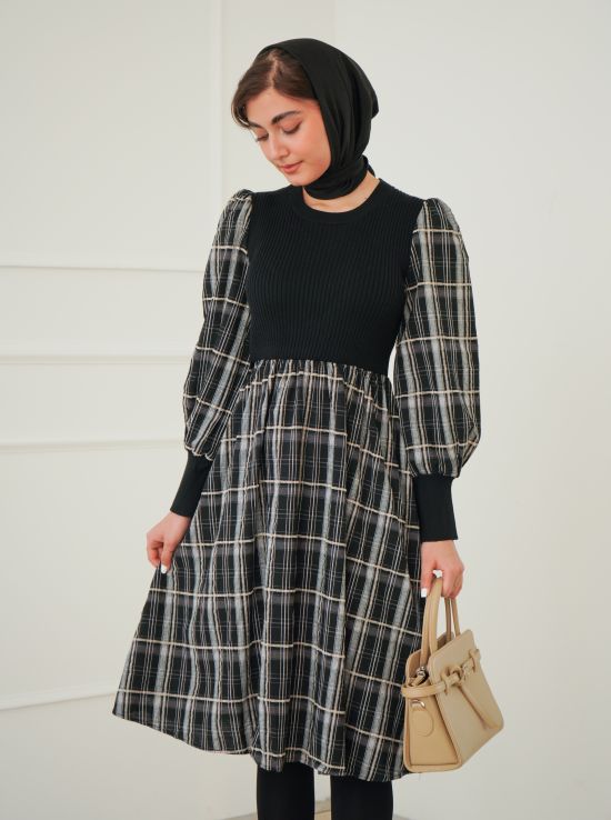 پیراهن بلند طرح چهارخونه