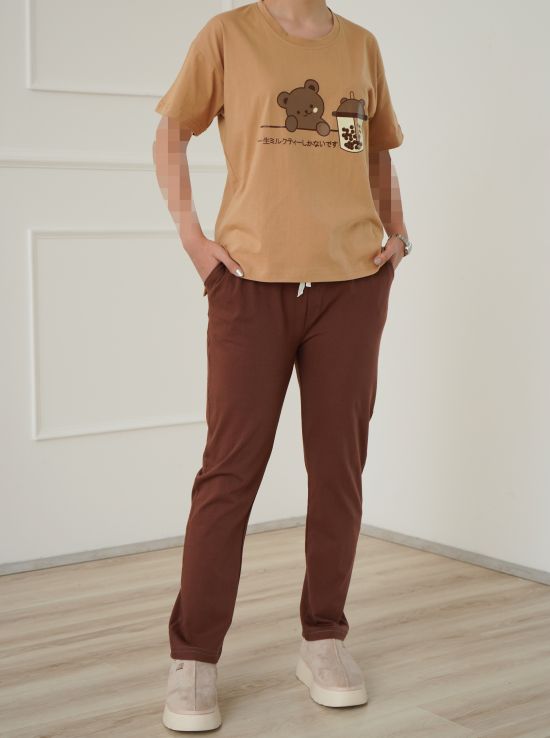 تیشرت شلوار تدی شکلاتی