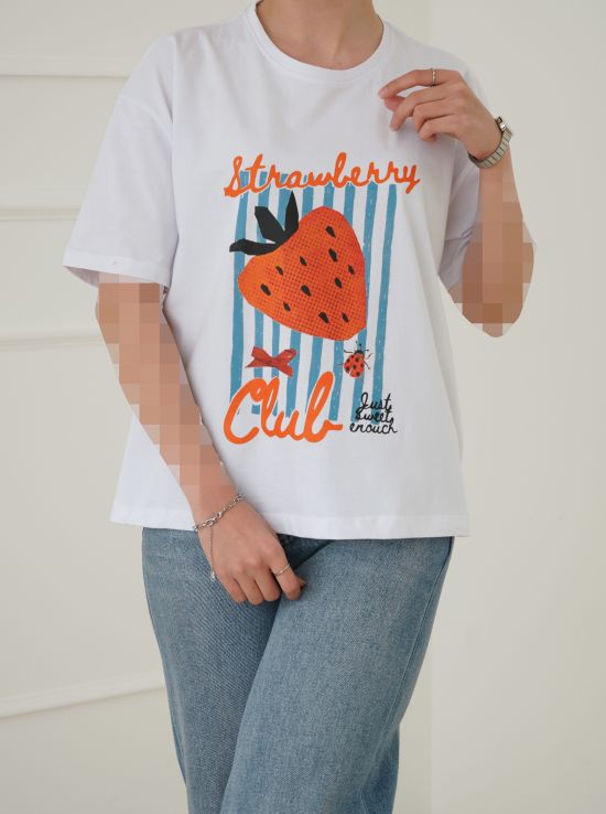 تیشرت زنانه توت فرنگی