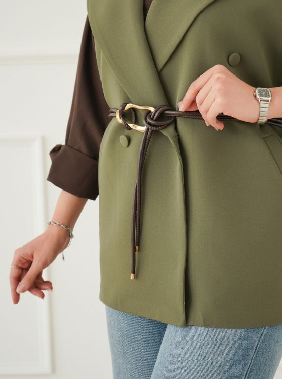 کمربند چرم گره ای لیارا | هیبا