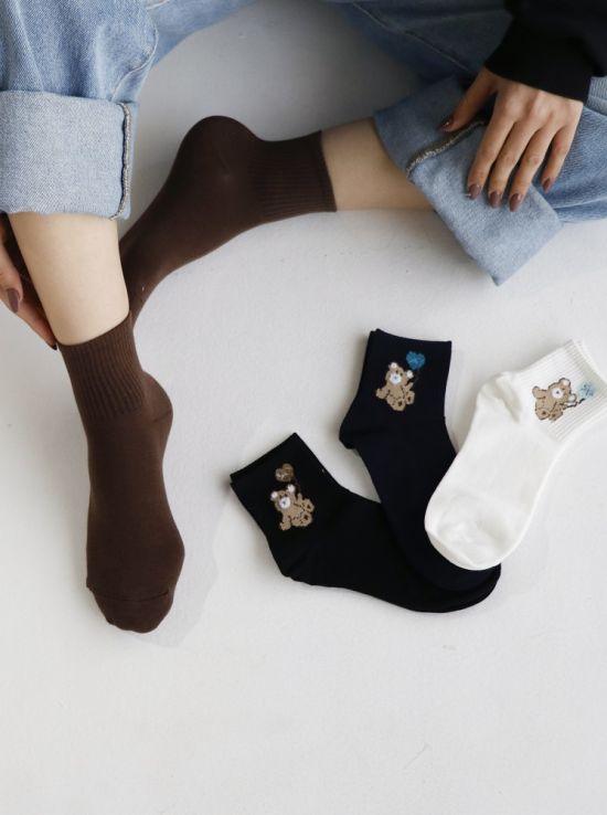 جوراب نیم ساق پادوک خرس و بادکنک | هیبا