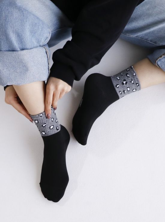 جوراب نیم ساق کش پلنگی |هیبا