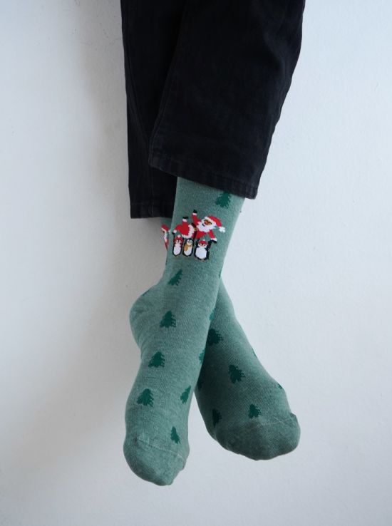 جوراب مردانه چتیک مدل بابانوئل و پنگوئن ها