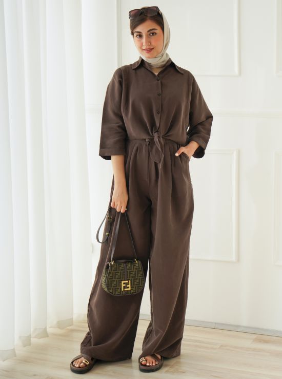 ست شومیز شلوار گره ای | هیبا