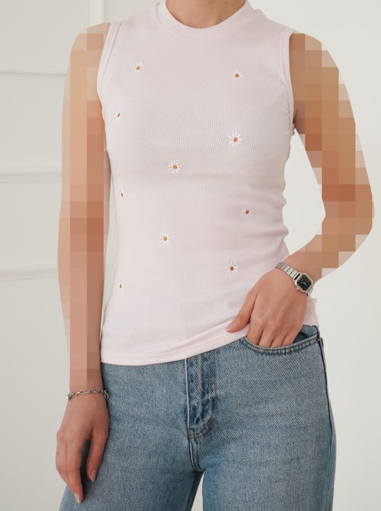 تاپ کبریتی گلدوزی بابونه | هیبا