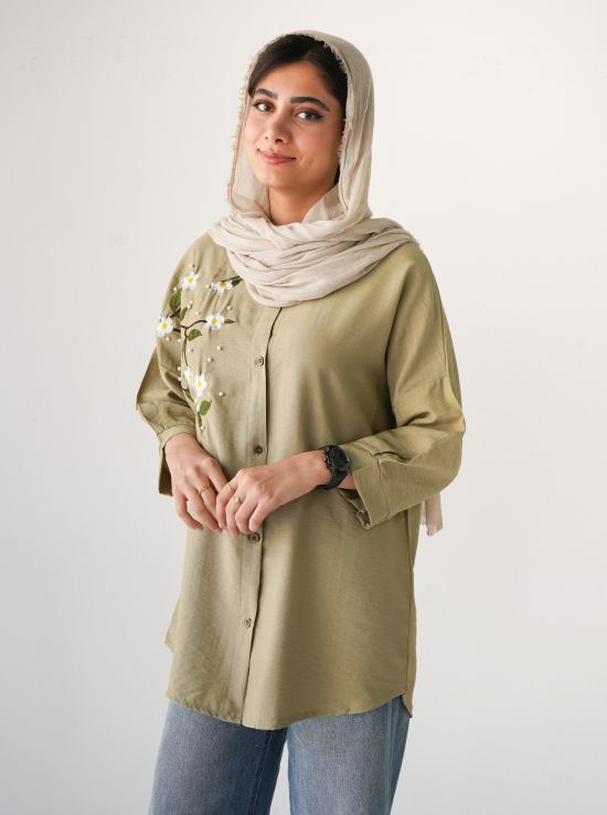 مانتو گلدوزی مرواریدی | هیبا