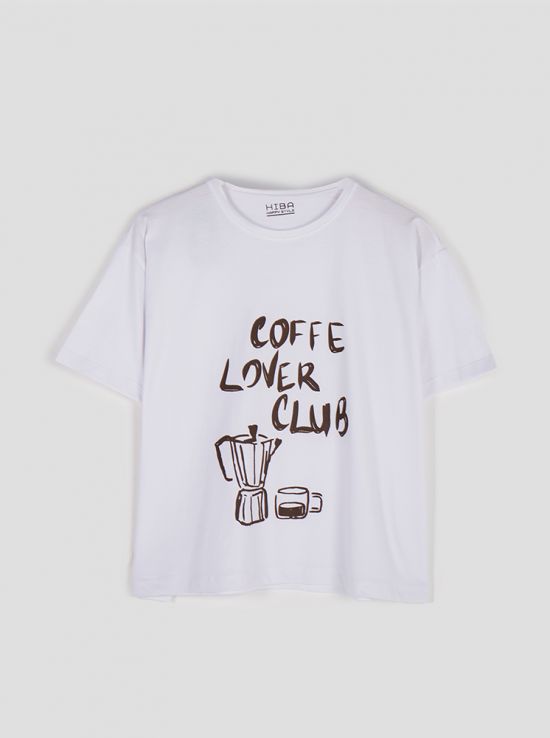 تیشرت باکسی coffee lover | هیبا