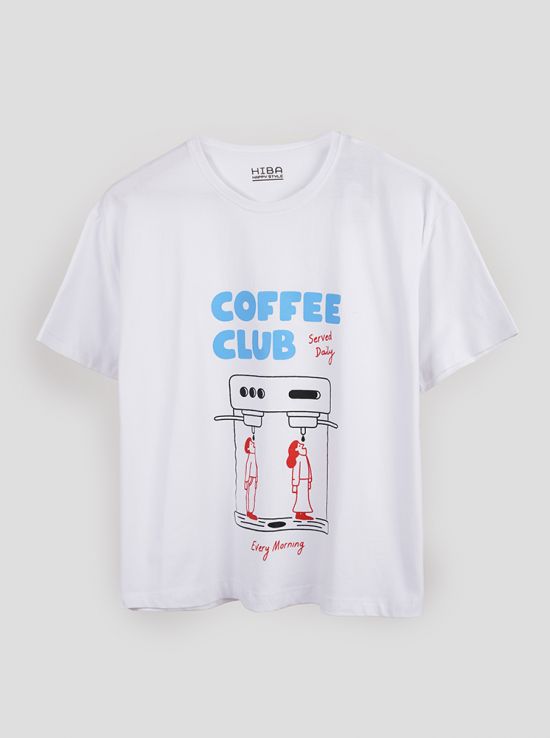 تیشرت باکسی COFFEE | هیبا