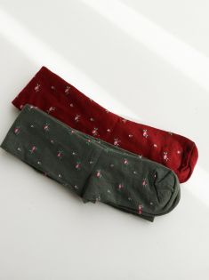 جوراب ساق بلند پاریز گلدار