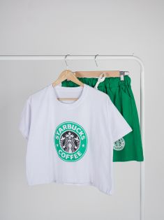 کراپ شورتک Star bucks