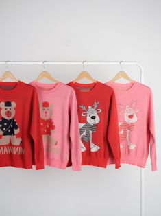 بلوز بافت نگین دار کریسمس