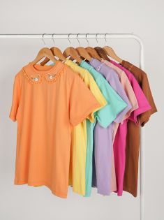 تیشرت یقه گلدوزی پالیز