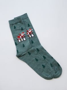 جوراب مردانه چتیک مدل بابانوئل و پنگوئن ها