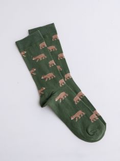 جوراب مردانه چتیک مدل خرس قهوه ای